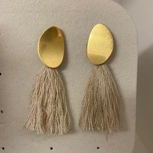 Gold Madewell Tassel Fringe Earrings